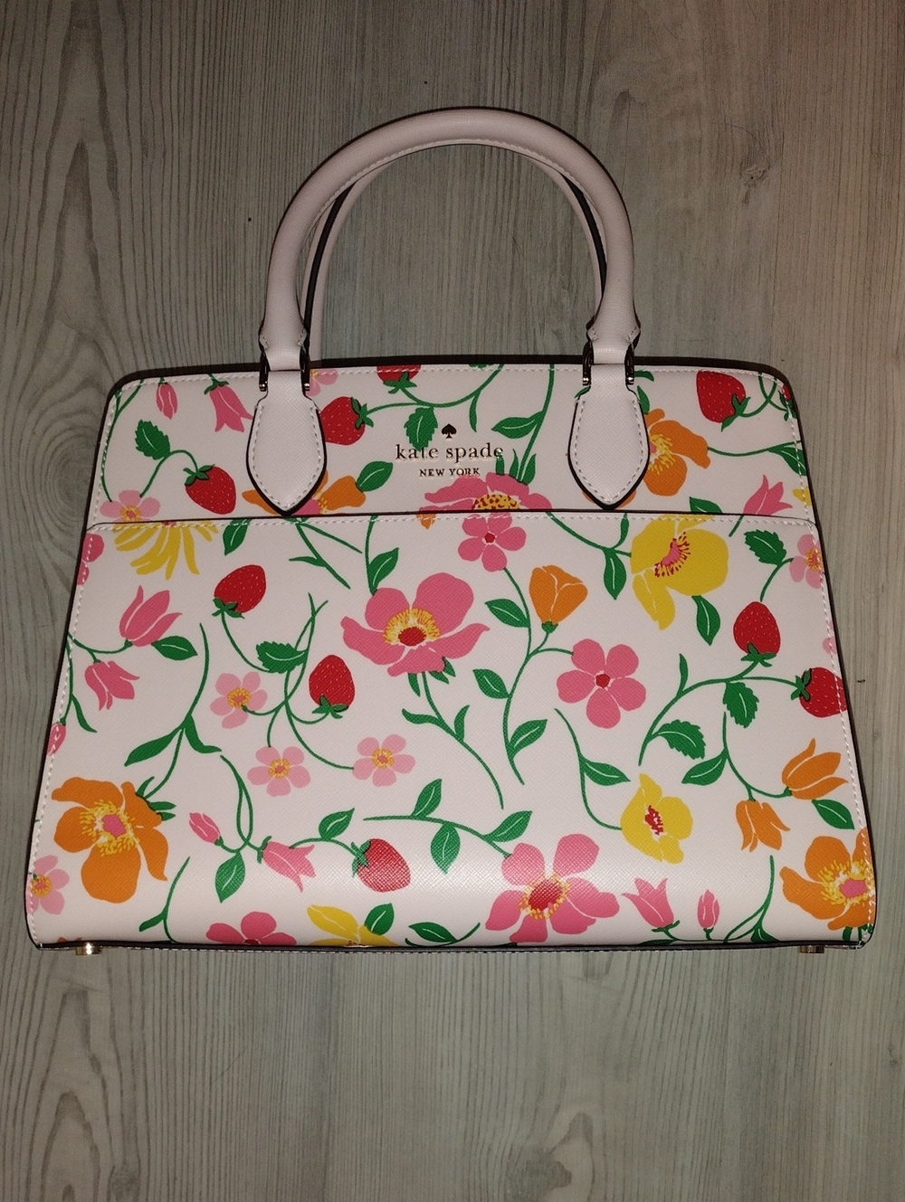 kate spade Pink Floral Dome Tote with Multicolor Blooms